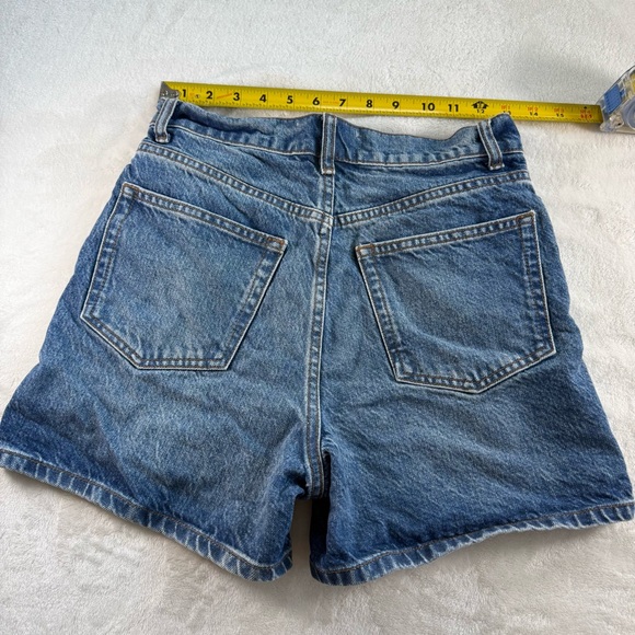 Reformation Amy Button Fly High Rise Blue Jean Shorts - Picture 8 of 11